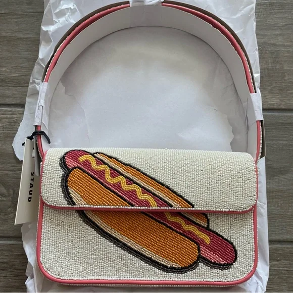 STAUD BEADED TOMMY BAG DOG DAYS HOT DOG - Picture 9 of 12